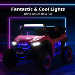 12V 2-Seater Kids Ride on UTV with Slow Start Function Music-Pink view 9