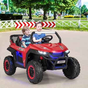 12V 2-Seater Kids Ride on UTV with Slow Start Function Music-Red view 2