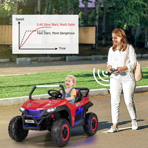 12V 2-Seater Kids Ride on UTV with Slow Start Function Music-Red view 6