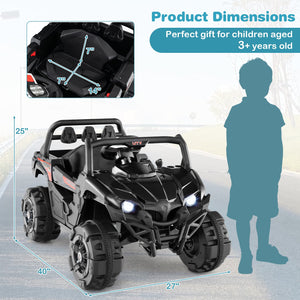 12V Battery Powered Electric Vehicle with Remote Control and 3 Speeds-Black view 4