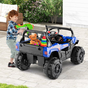 12V Battery Powered Electric Vehicle with Remote Control and 3 Speeds-Blue view 2