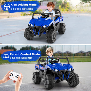 12V Battery Powered Electric Vehicle with Remote Control and 3 Speeds-Blue view 8