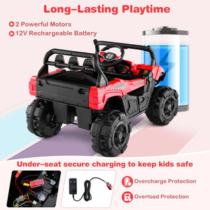 12V Battery Powered Electric Vehicle with Remote Control and 3 Speeds-Red view 7