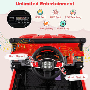 12V Battery Powered Electric Vehicle with Remote Control and 3 Speeds-Red view 8