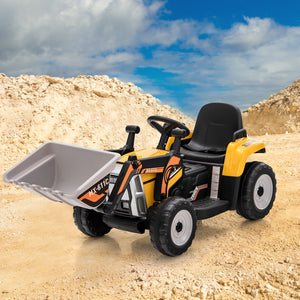 12V Battery Powered Kids Ride on Excavator with Adjustable Arm and Bucket-Yellow view 3