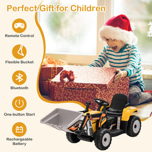 12V Battery Powered Kids Ride on Excavator with Adjustable Arm and Bucket-Yellow view 7