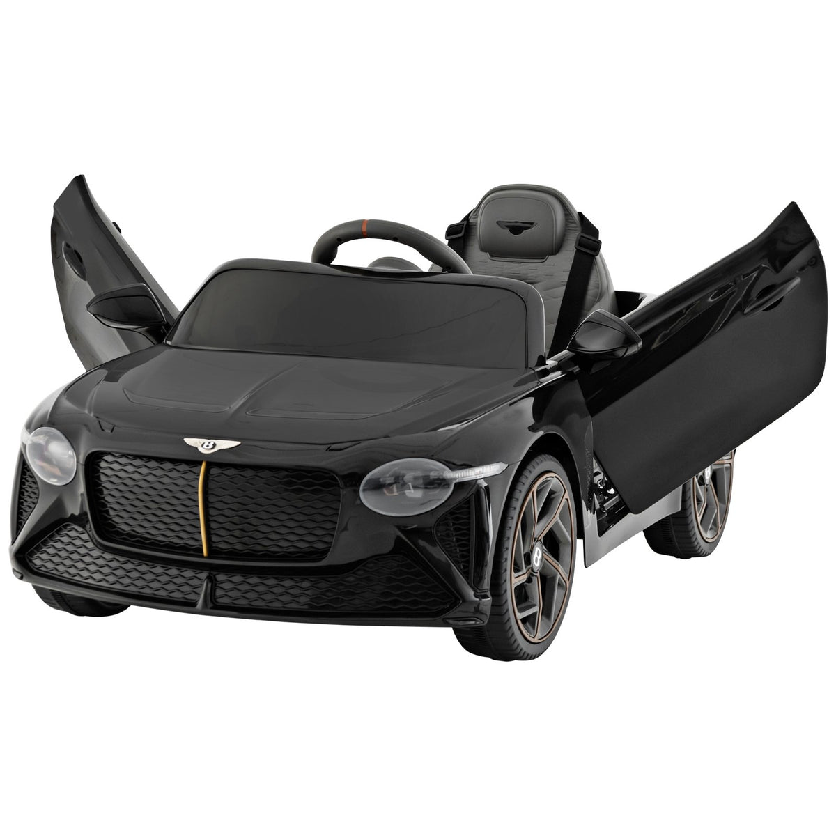 12V Powered Car Kids Ride-on Racer Car Licensed Bentley Bacalar-Black view 4