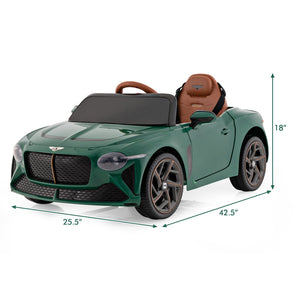 12V Powered Car Kids Ride-on Racer Car Licensed Bentley Bacalar-Green view 4