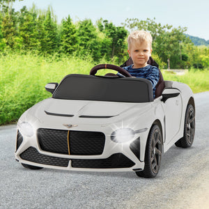12V Powered Car Kids Ride-on Racer Car Licensed Bentley Bacalar-White view 3