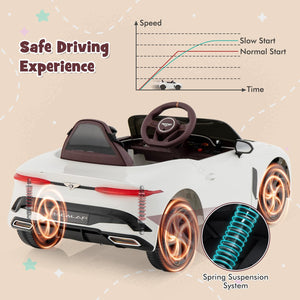 12V Powered Car Kids Ride-on Racer Car Licensed Bentley Bacalar-White view 7