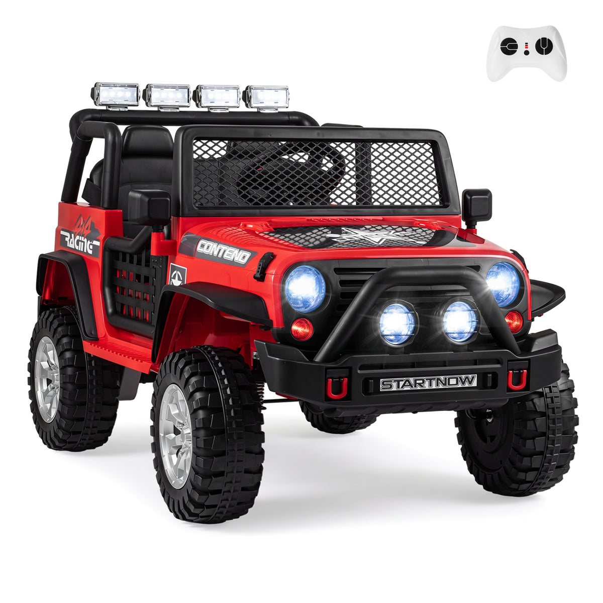 12V Electric 2-Seater Kids Ride On Car with Parent Remote Control-Red view 2