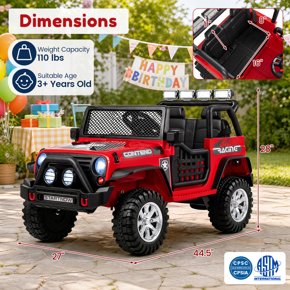 12V Electric 2-Seater Kids Ride On Car with Parent Remote Control-Red view 3