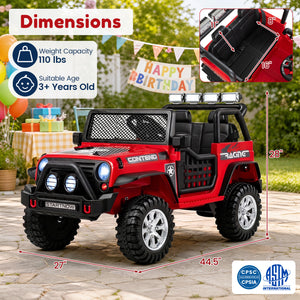 12V Electric 2-Seater Kids Ride On Car with Parent Remote Control-Red view 3