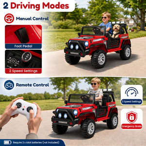 12V Electric 2-Seater Kids Ride On Car with Parent Remote Control-Red view 8