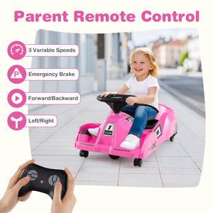 12V Electric Cleaning Go Kart with Detachable Mop and Remote Control-Pink view 2