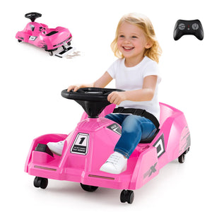 12V Electric Cleaning Go Kart with Detachable Mop and Remote Control-Pink view 3