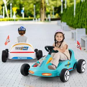 12V Electric Go Kart for Kids Race Toy with Remote Control and Music-Blue view 2