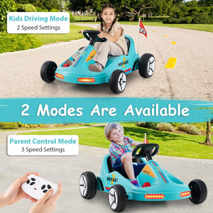 12V Electric Go Kart for Kids Race Toy with Remote Control and Music-Blue view 9