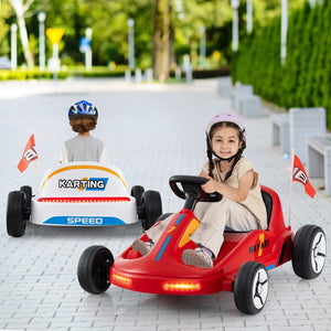 12V Electric Go Kart for Kids Race Toy with Remote Control and Music-Red view 2