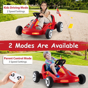 12V Electric Go Kart for Kids Race Toy with Remote Control and Music-Red view 9