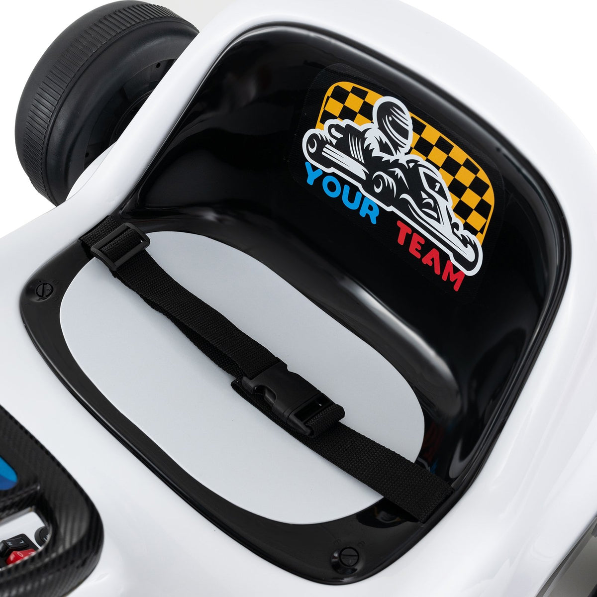 12V Electric Go Kart for Kids Race Toy with Remote Control and Music-White view 7