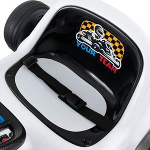 12V Electric Go Kart for Kids Race Toy with Remote Control and Music-White view 7