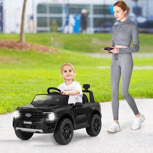 12V Electric Kids Ride on Car Licensed Ford Ranger with Remote Control and Music-Black view 2