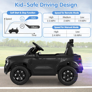 12V Electric Kids Ride on Car Licensed Ford Ranger with Remote Control and Music-Black view 8