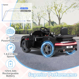 12V Electric Ride On Car Licensed RUF CTR with Remote Control and Music-Black view 6