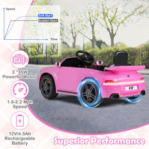 12V Electric Ride On Car Licensed RUF CTR with Remote Control and Music-Pink view 6