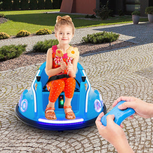 12V Electric Ride On Car with Remote Control and Flashing LED Lights-Navy view 3