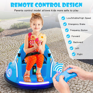 12V Electric Ride On Car with Remote Control and Flashing LED Lights-Navy view 7