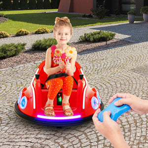 12V Electric Ride On Car with Remote Control and Flashing LED Lights-Red view 3