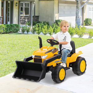 12V Kid's Ride on Excavator with Adjustable Digging Bucket-Yellow view 2
