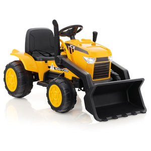 12V Kid's Ride on Excavator with Adjustable Digging Bucket-Yellow view 4