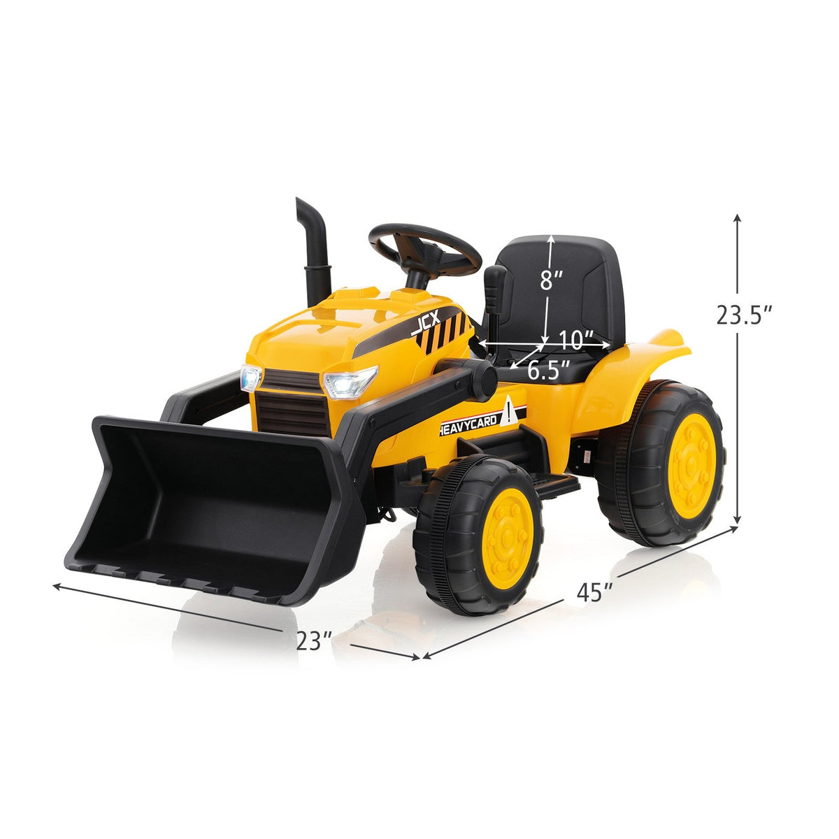 12V Kid's Ride on Excavator with Adjustable Digging Bucket-Yellow view 5