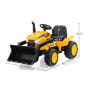 12V Kid's Ride on Excavator with Adjustable Digging Bucket-Yellow view 5