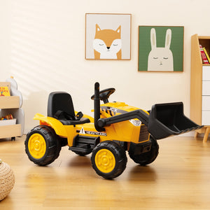 12V Kid's Ride on Excavator with Adjustable Digging Bucket-Yellow view 6