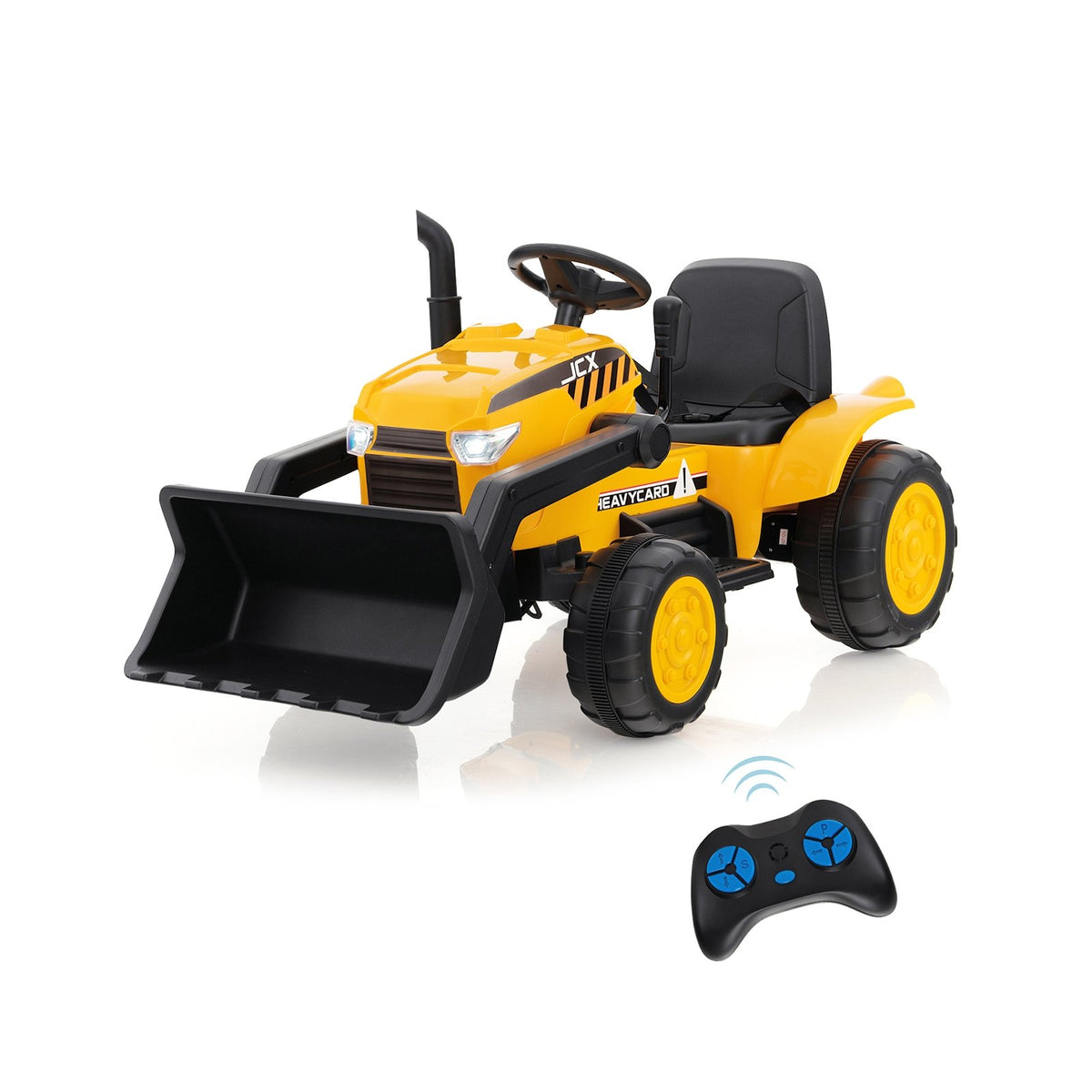 12V Kid's Ride on Excavator with Adjustable Digging Bucket-Yellow view 7