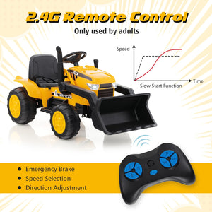12V Kid's Ride on Excavator with Adjustable Digging Bucket-Yellow view 8