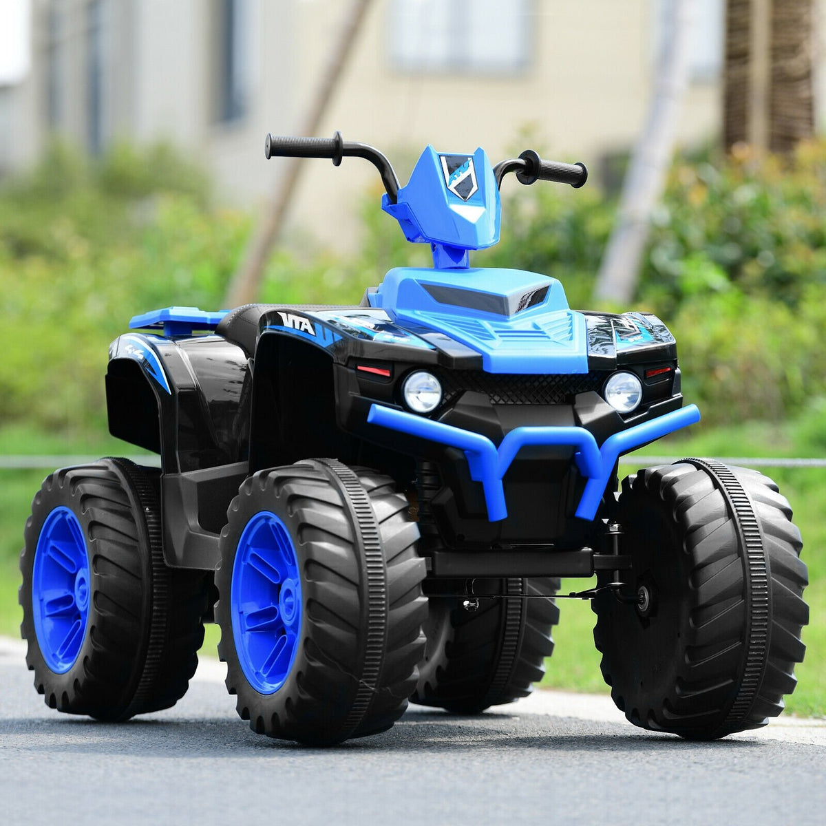 12V Kids Ride on ATV with LED Lights and Treaded Tires and LED lights-Navy view 3