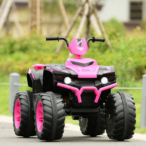 12V Kids Ride on ATV with LED Lights and Treaded Tires and LED lights-Pink view 3