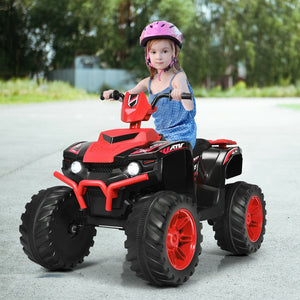 12V Kids Ride on ATV with LED Lights and Treaded Tires and LED lights-Red view 2