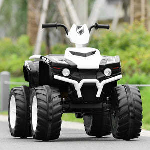12V Kids Ride on ATV with LED Lights and Treaded Tires and LED lights-White view 3