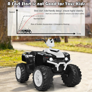 12V Kids Ride on ATV with LED Lights and Treaded Tires and LED lights-White view 8