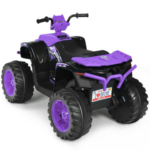 12V Kids Ride on ATV with LED Lights and Treaded Tires and LED lights-Purple view 3