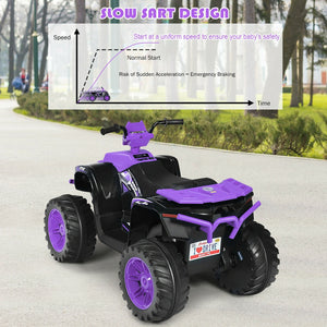 12V Kids Ride on ATV with LED Lights and Treaded Tires and LED lights-Purple view 8