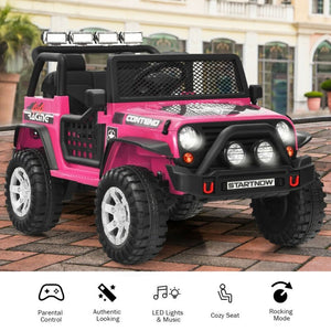 12V Kids Electric Ride On Truck with Remote Control and Operation Lever-Pink view 3
