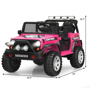 12V Kids Electric Ride On Truck with Remote Control and Operation Lever-Pink view 4