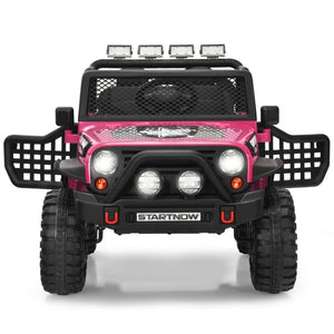 12V Kids Electric Ride On Truck with Remote Control and Operation Lever-Pink view 7